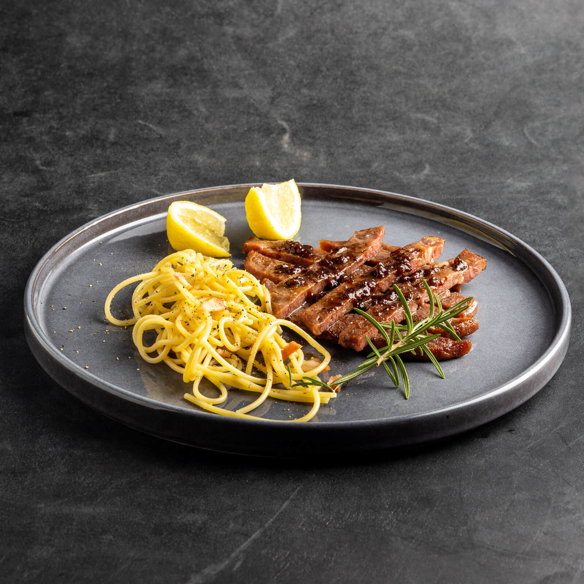 GBHOME Stoneware Dinner Plates Set of 4-Reactive Glaze Grey