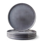 GBHOME Stoneware Dinner Plates Set of 4-Reactive Glaze Grey