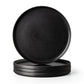 GBHOME Stoneware Dinner Plates Set of 4-Reactive Glaze Matte Black